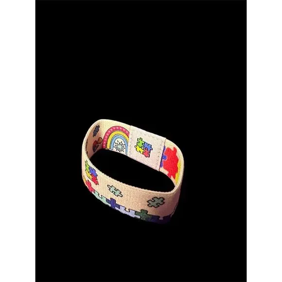 Autism Bright Puzzle Piece Elastic Wristband - Picture 11 of 11